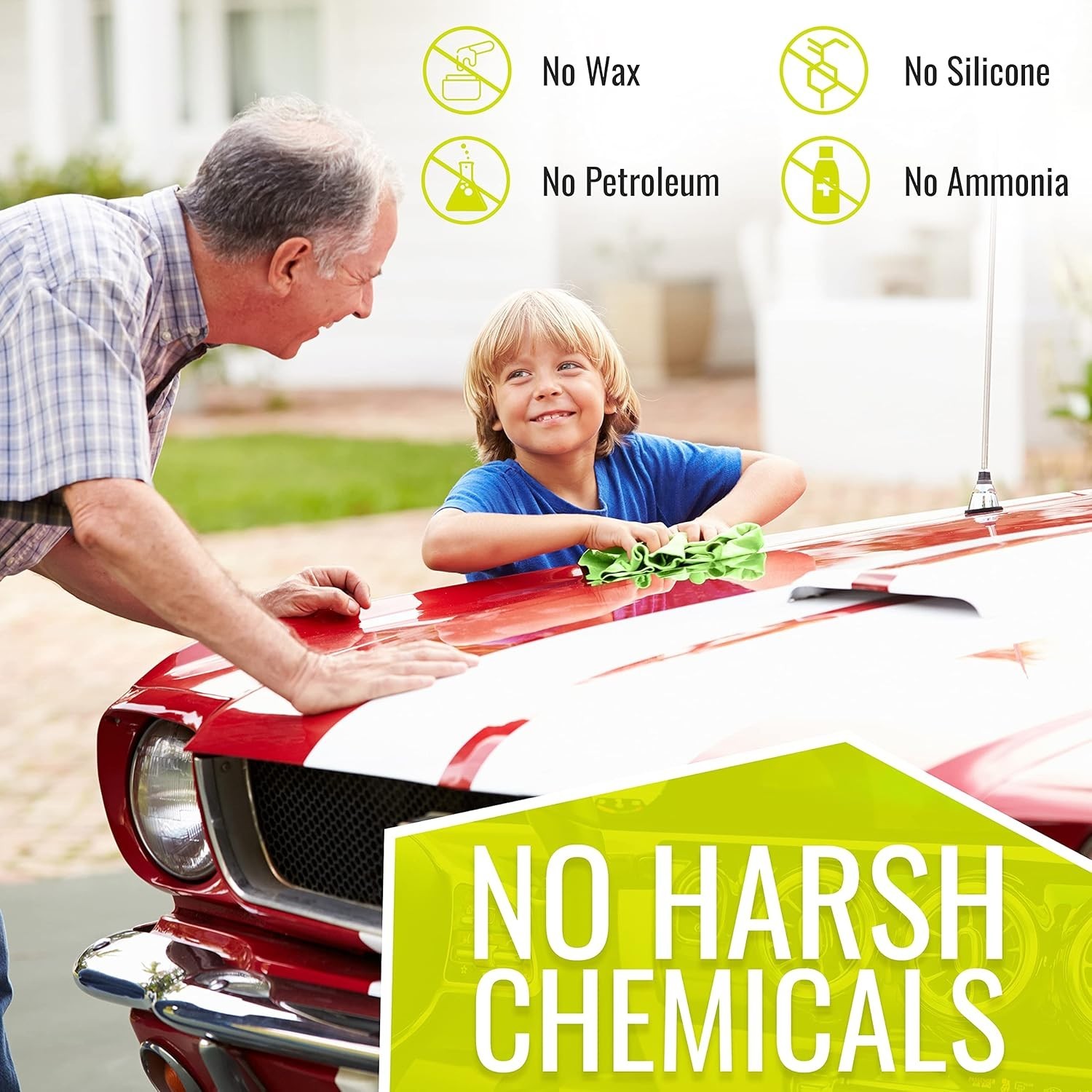 Non-Toxic 16 Oz Car Cleaner & Polisher – Effortless Shine with Microfiber Towel