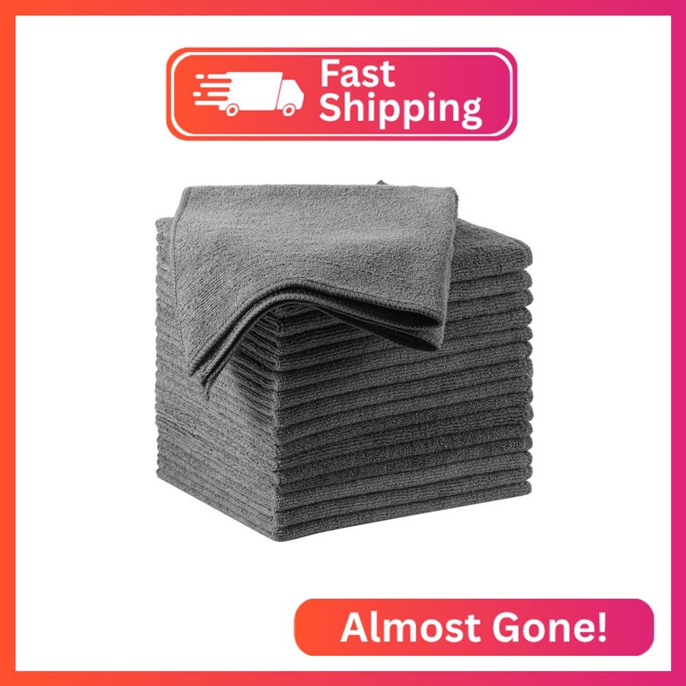 Oudain 16 Pcs Microfiber Cleaning Cloth 16×16 Inch Microfiber Towels for Car Ult