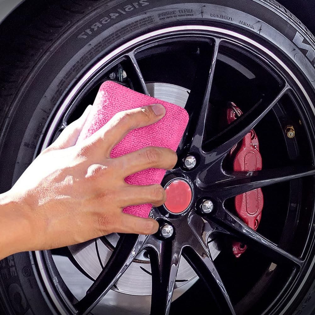 8 Pink Soft Microfiber Applicator Pads – Durable, Scratch-Free Car Detailing