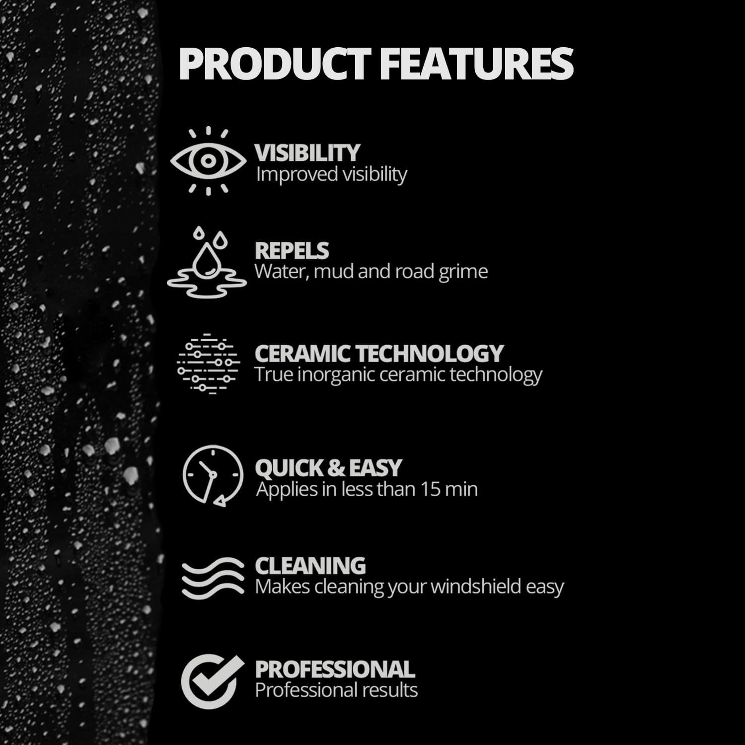 CERAKOTE® Ceramic Glass Coat Protectant – Hydrophobic Automotive 4 Wipe Kit