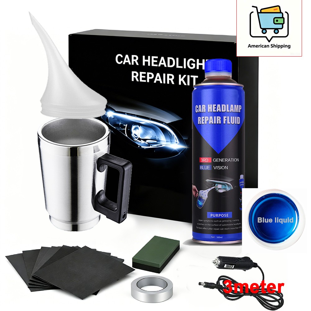 Headlight Restoration Kit Headlight Repair Kit+Atomizing Cup Polish Tool 200ML