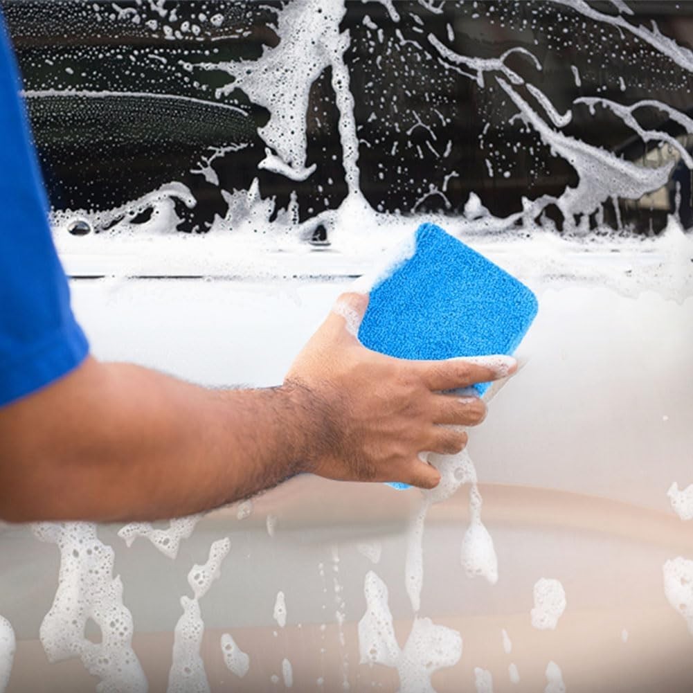 Microfiber Applicator Pads, Scratch-Free Car Wash Sponge for Cleaning, Wax F…