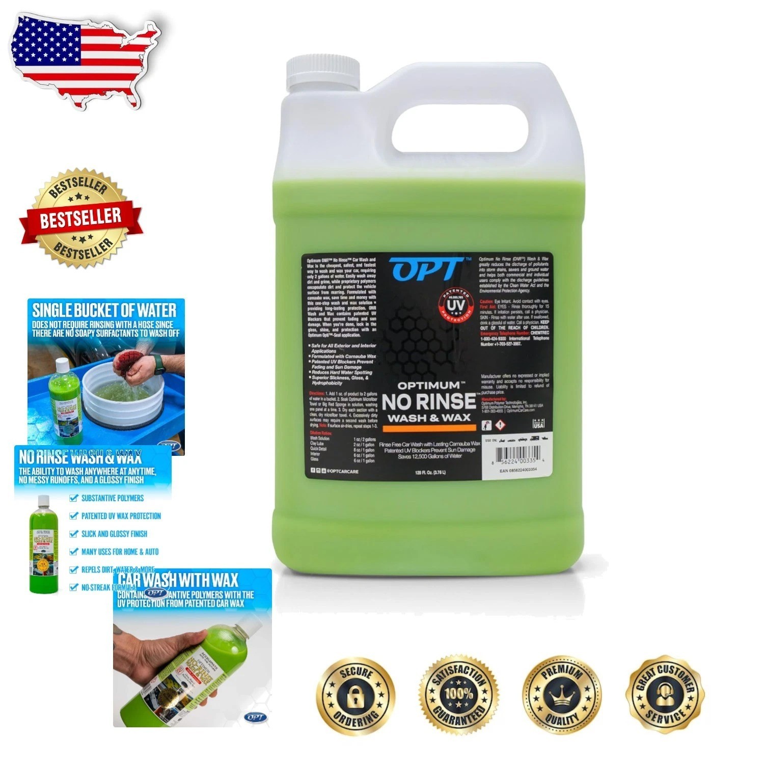 Optimum No Rinse Wash Wax 1 Gallon – Professional Car Detailing, Carnauba