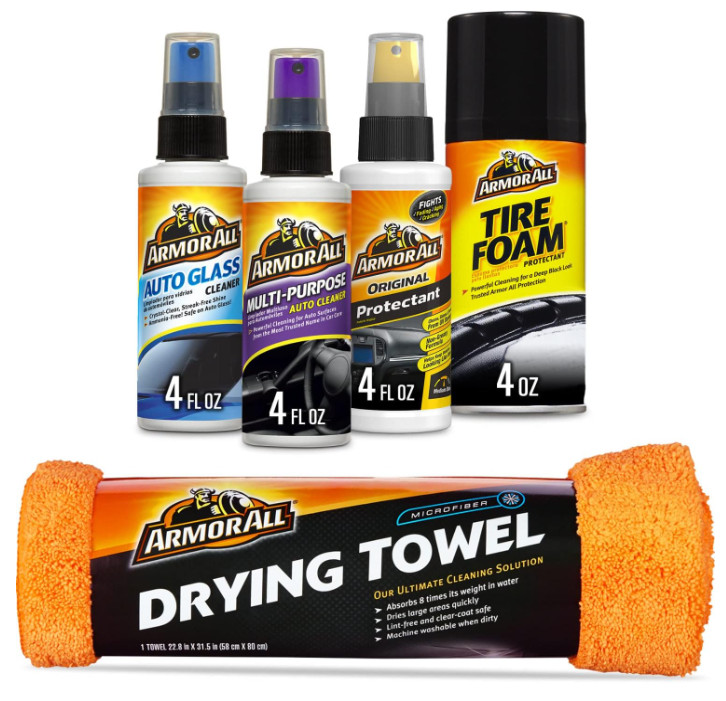 Armor All Car Wash and Car Interior Cleaner Kit, 5 Count (Pack of 1)