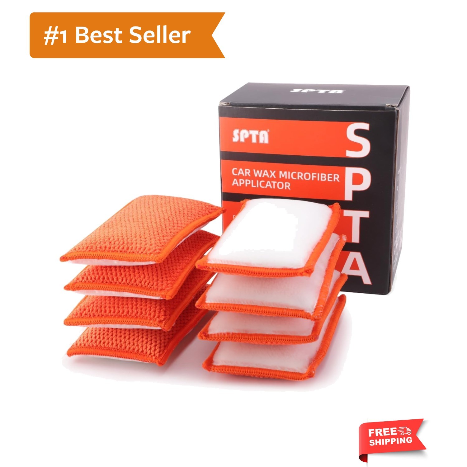 Car Interior Scrubbing Sponge, 8Pcs Scrub Ninja, Microfiber Car Wax Applicato…