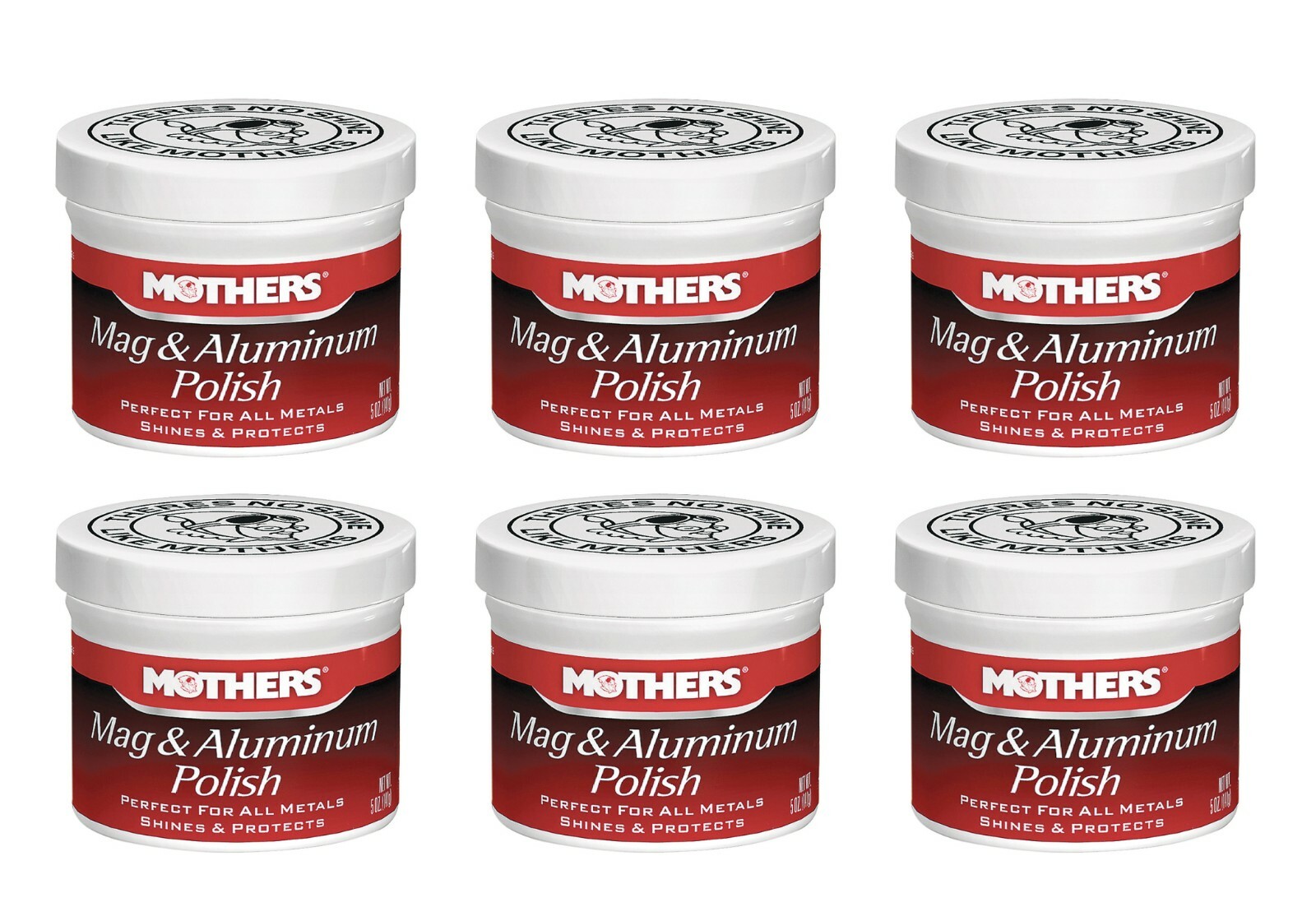 6PK MOTHERS 05100 Mag & Aluminum Polish Shine Protect Car Truck Bike Wheels 5oz