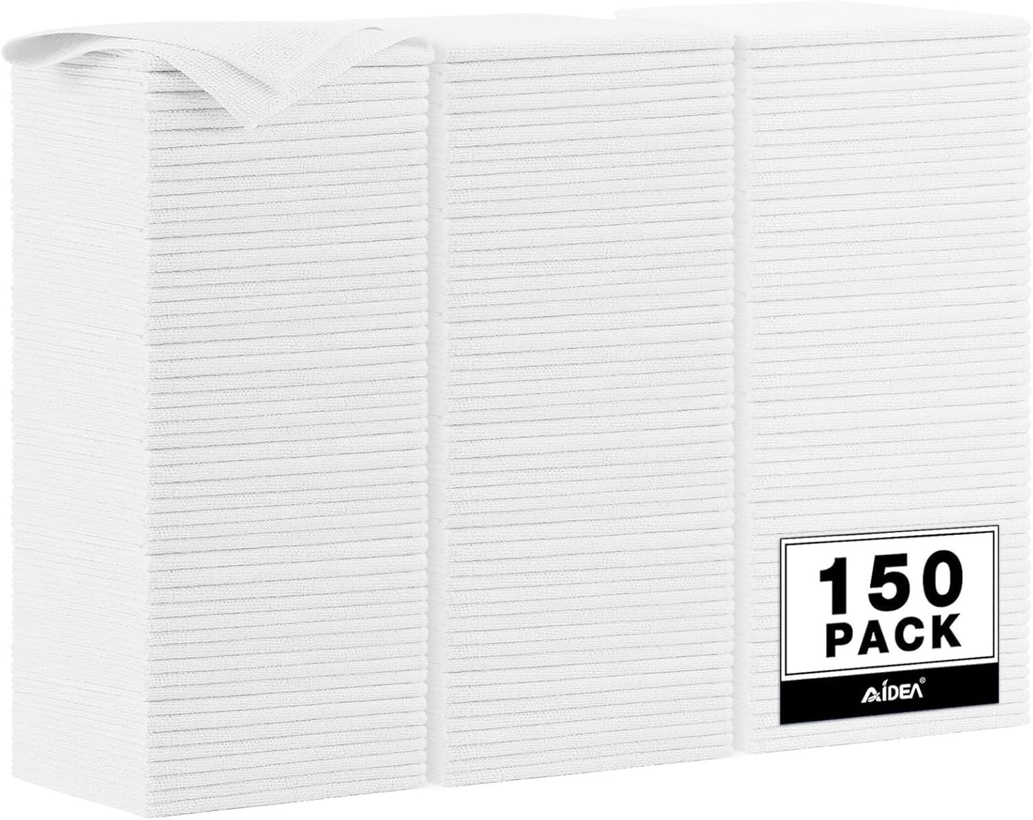 Microfiber Cleaning Cloth White 150PK, Microfiber Towels for Cars, Premium Car