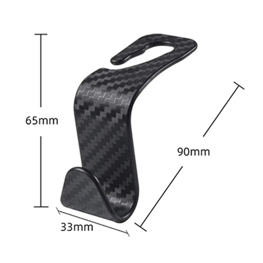 4Pcs Carbon Fibre Hook Car Seat Headrest Auto Back Organizer Hanger Interior
