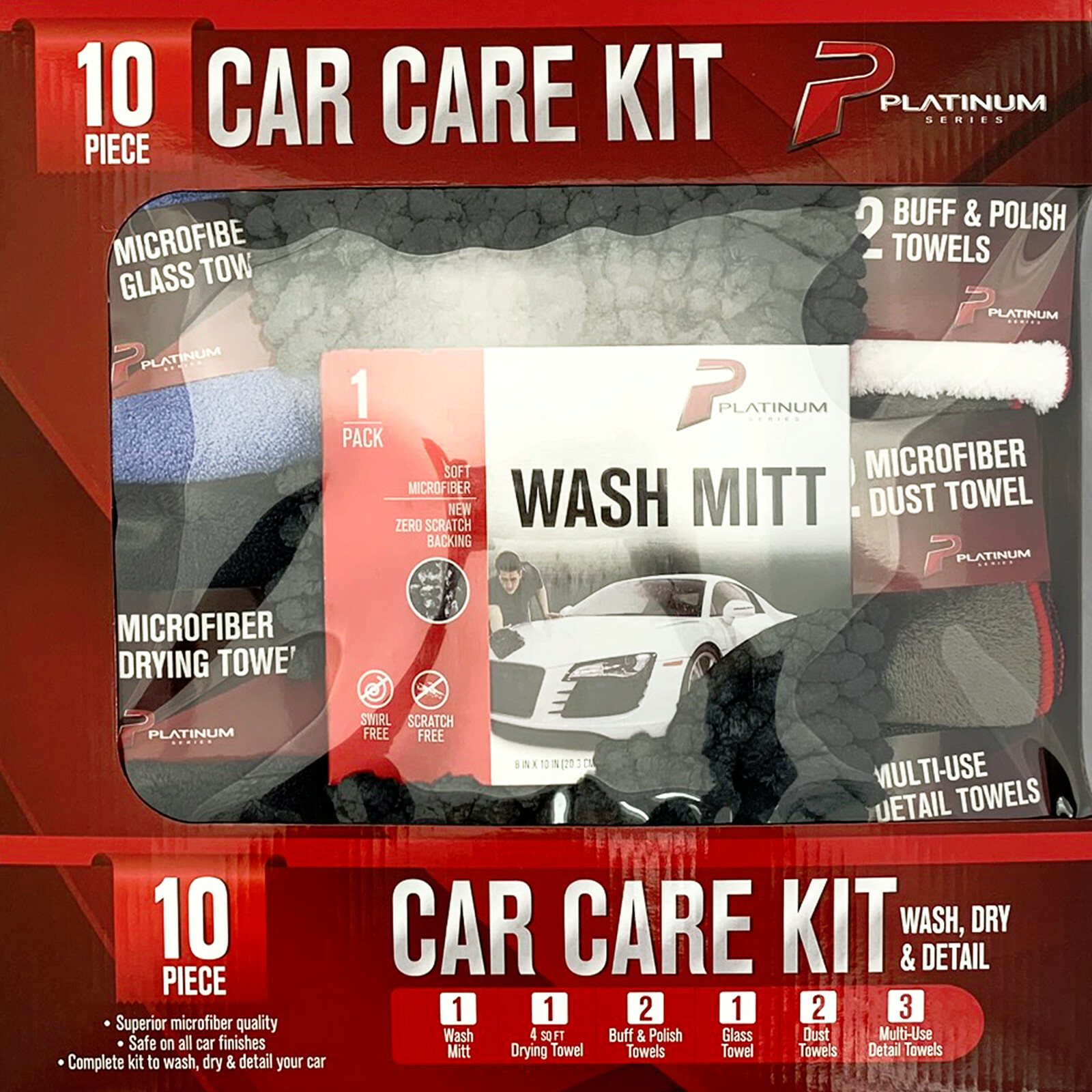 10 Piece Platinum Series Car Care Kit New