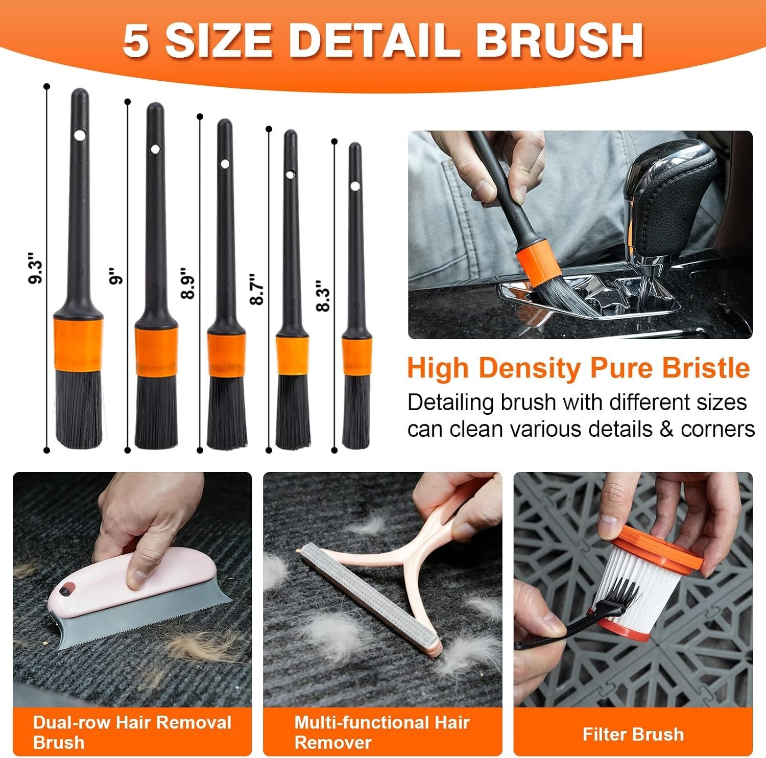 Complete Car Interior Detailing Kit with High Power Vacuum & Storage Bag – 19pcs