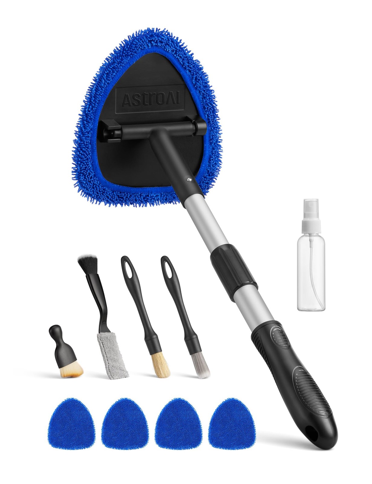 AstroAI 10pcs Windshield Cleaner Tool, Car Interior Detailing Kit with Blue