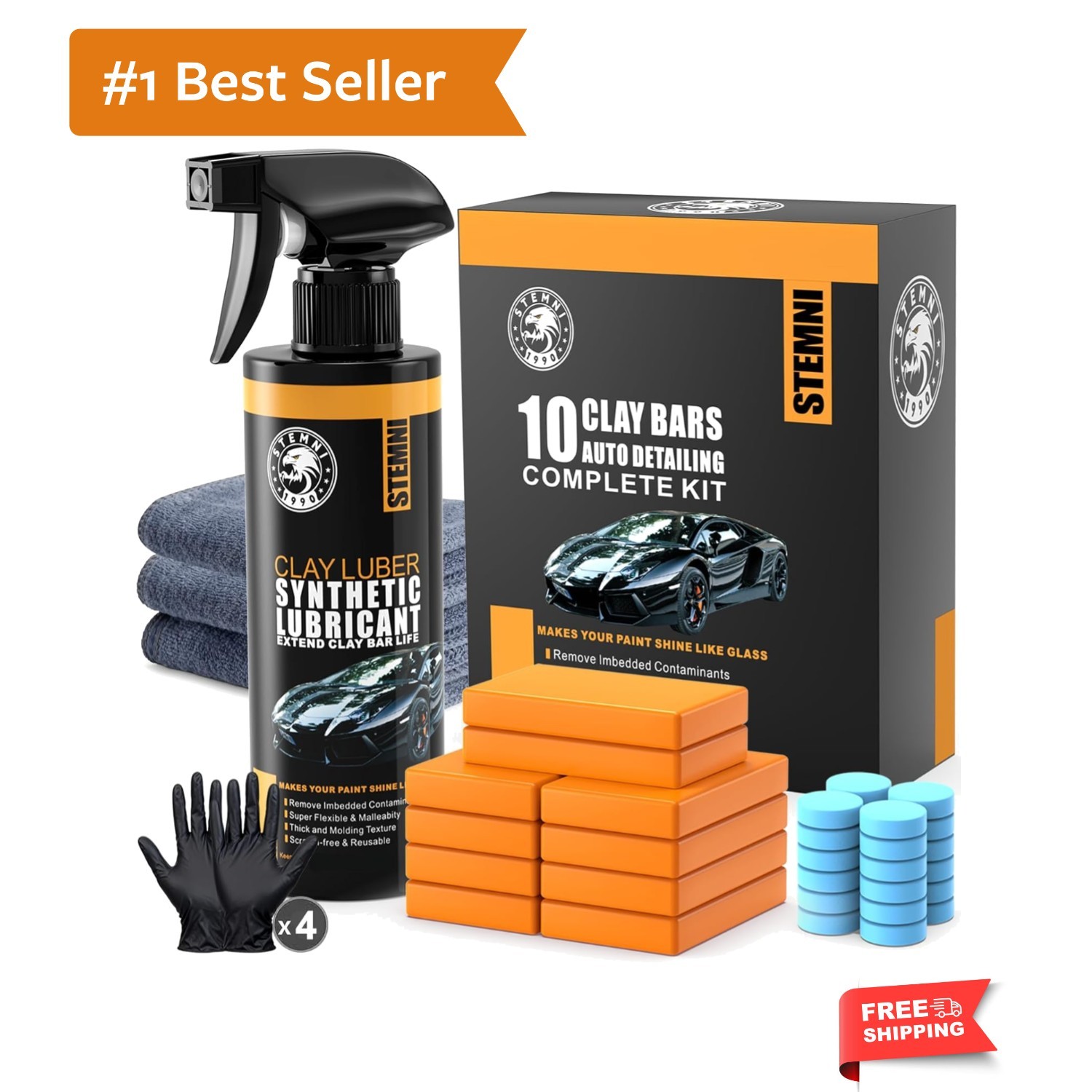 10 Pack Car , Grade Clay Bars Auto Detailing, Clay Luber Synthetic Lubricant…