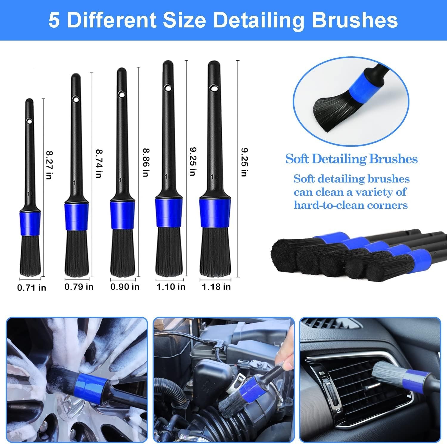 Ultimate 26-Piece Car Cleaning Kit with Detachable Handle & Brush Attachments