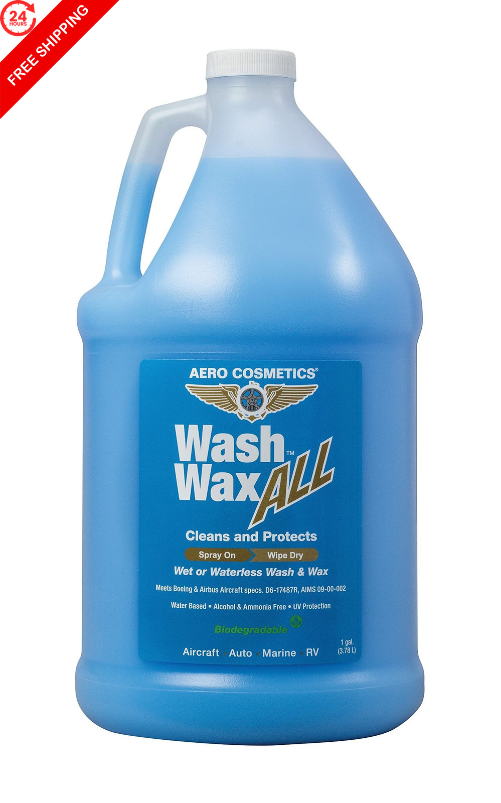 Wet or Waterless Car Wash Wax 128 Fl. oz, UV 128 Fl Oz (Pack of 1)