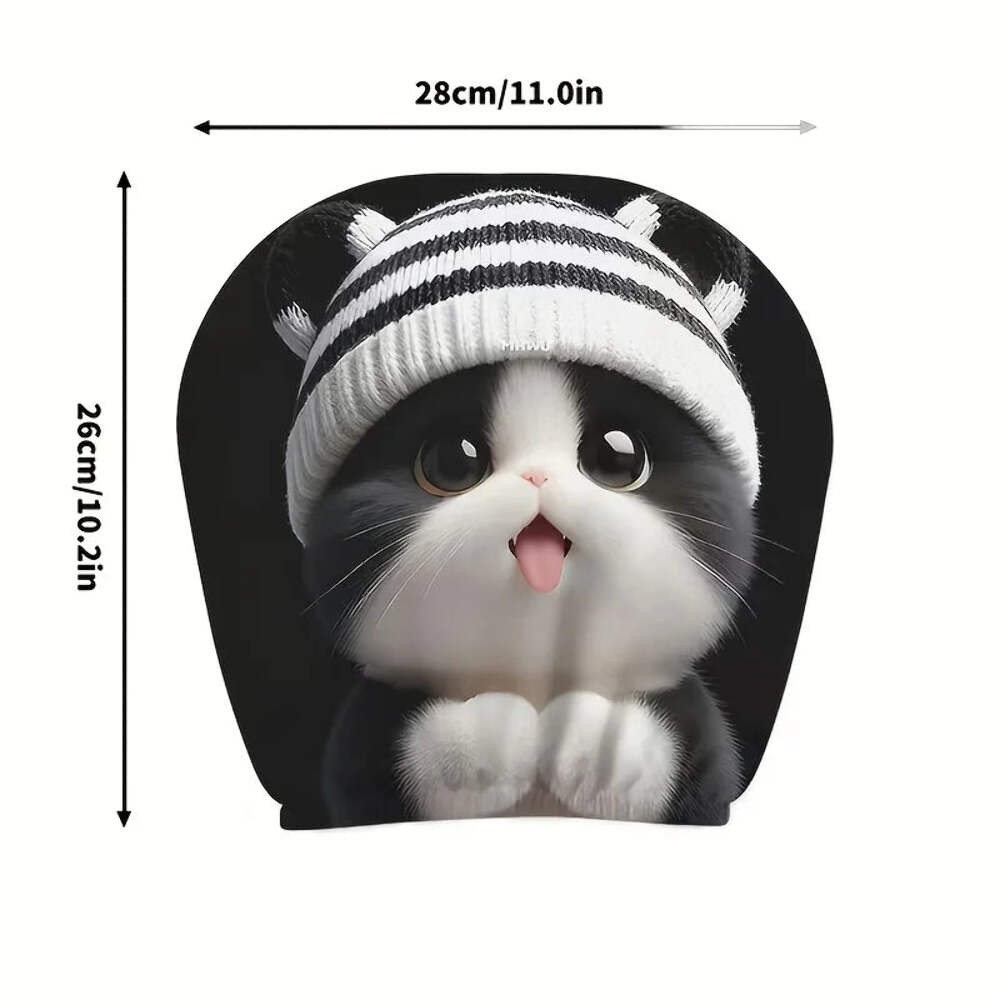 2pcs Cute Striped Knitted Car Headrest Covers Polyester Universally Applicable