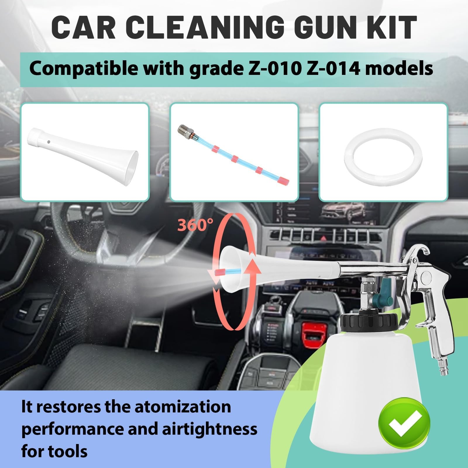 Automotive Cleaning Gun Rebuild Kit – Maintenance Parts, CT-100 Cone, CT-101 Tub