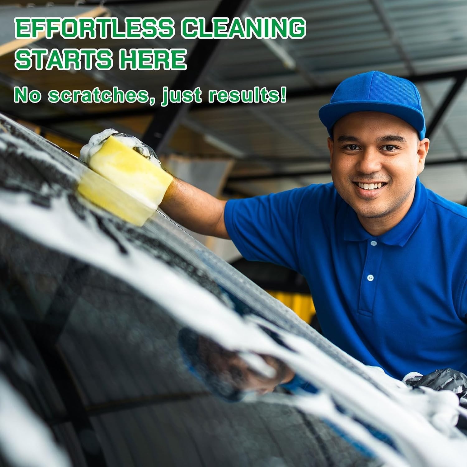 Bulk 60 Bright Yellow Multi Purpose Sponges for Car Cleaning Households and More