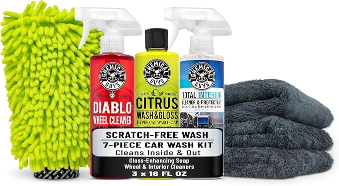 Chemical Guys HOL357 Clean & Shine Car Wash Starter Kit – Safe for Cars,