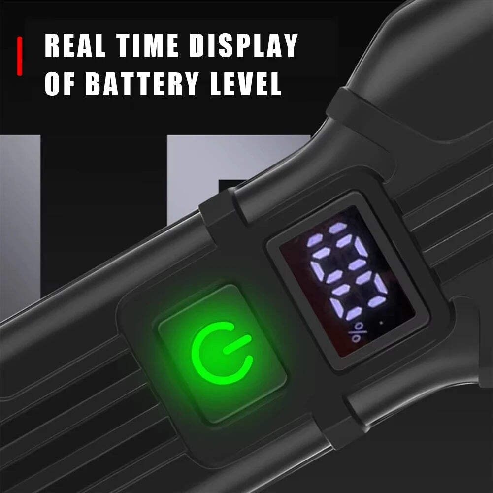 Bicycle Front Rear Light 1800mAh LED Bike 6500K Head Lamp Flashlight