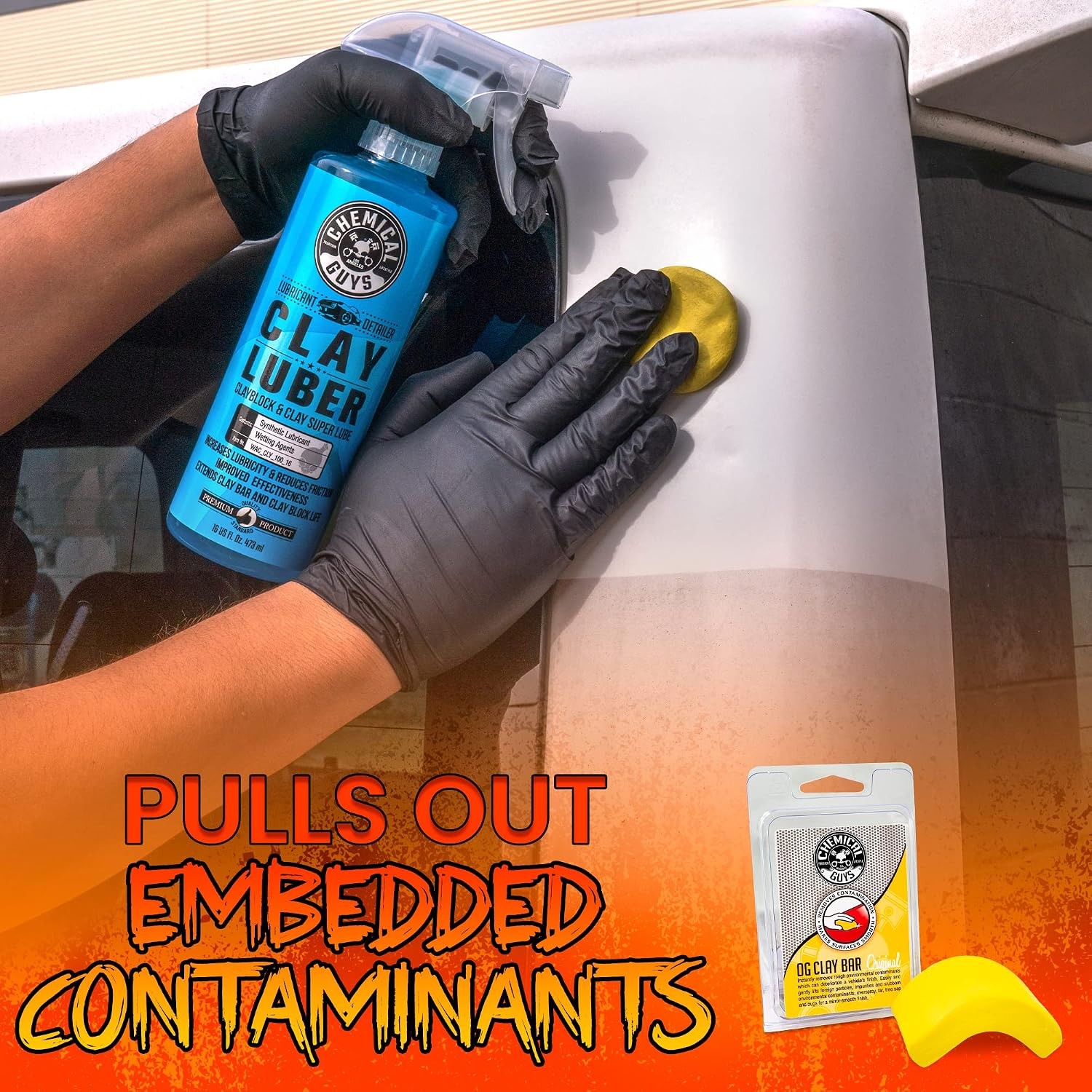 Chemical Guys 6-Piece Clay Bar & Luber Kit for Smooth Paint Prep & Cleaning