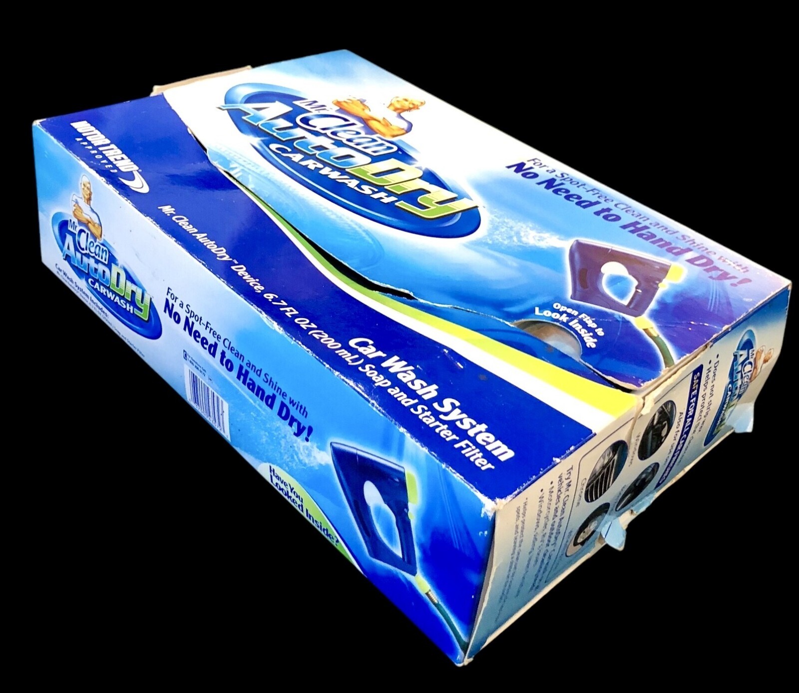 Mr Clean Auto Dry Car Wash System Autodry Device 6.7 oz Soap Filter box damaged
