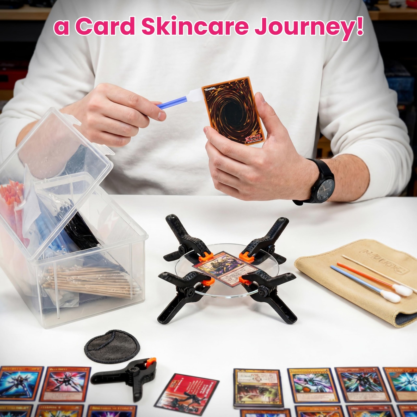 223 Pcs Trading Card Care Cleaning Kit, Sports Card Care Flattening Kit with …
