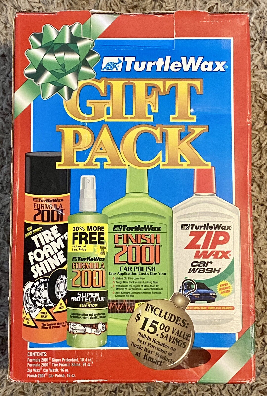 Vintage Turtle Wax Finish 2001 Gift Wax Car Care Kit Late 1990’s