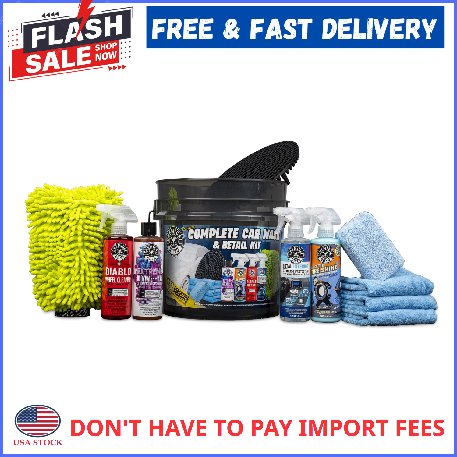 Chemical Guys 12 Piece Premium Complete Car Wash & Detail Kit