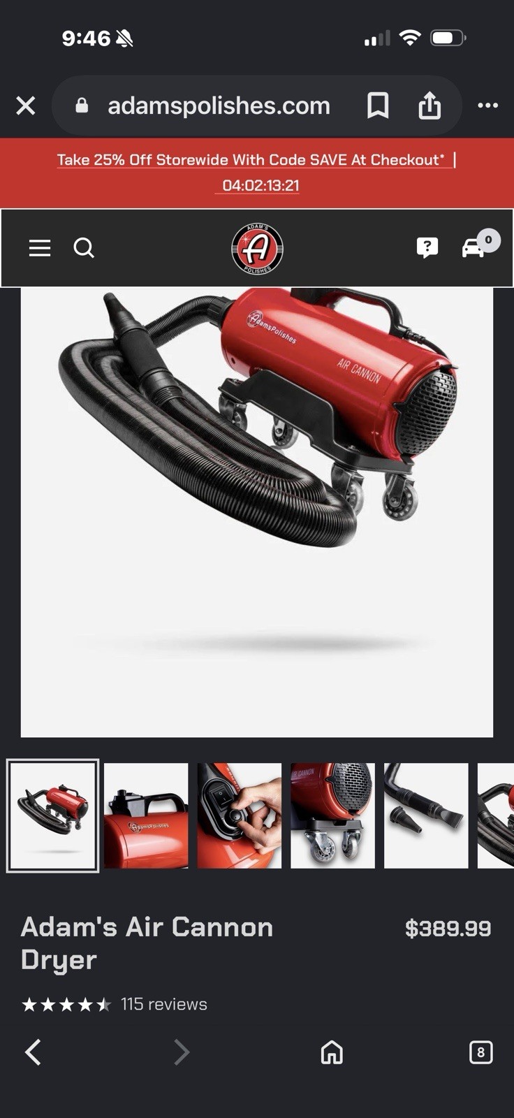 Adam’s Polishes Air Cannon Car Dryer Blower for Detailed Wash