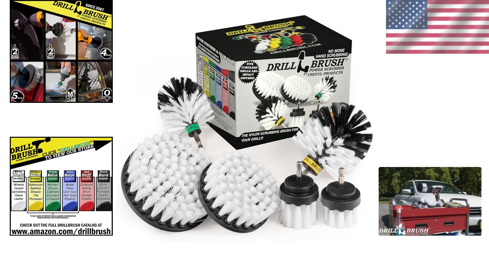 Ultimate Drill Brush Car Wash Kit – 6-Piece Detailing Supplies for Cars & Trucks