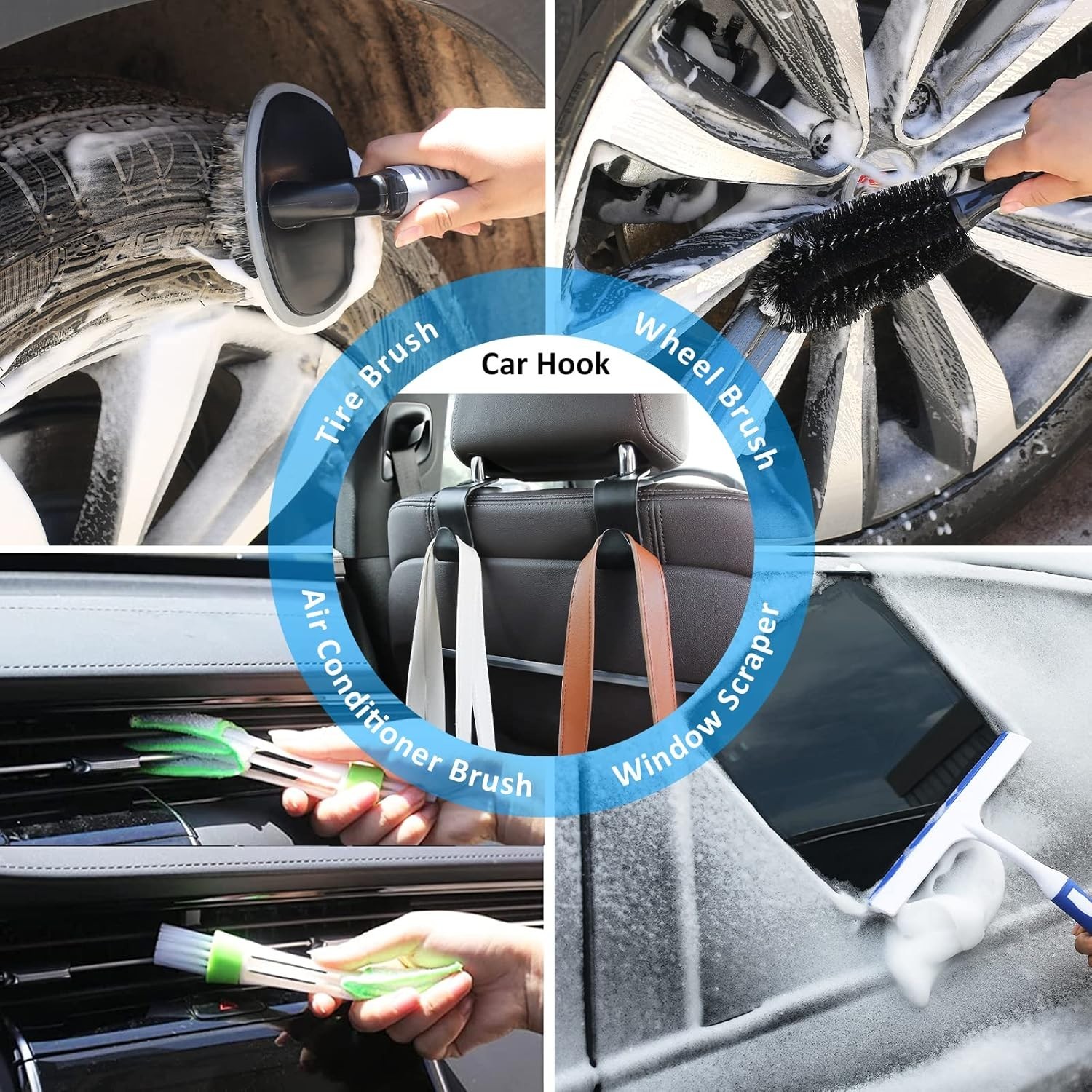 35Pcs Car Wash Detailing Kit Cleaning Kits with Foam Gun Sprayer Collapsible
