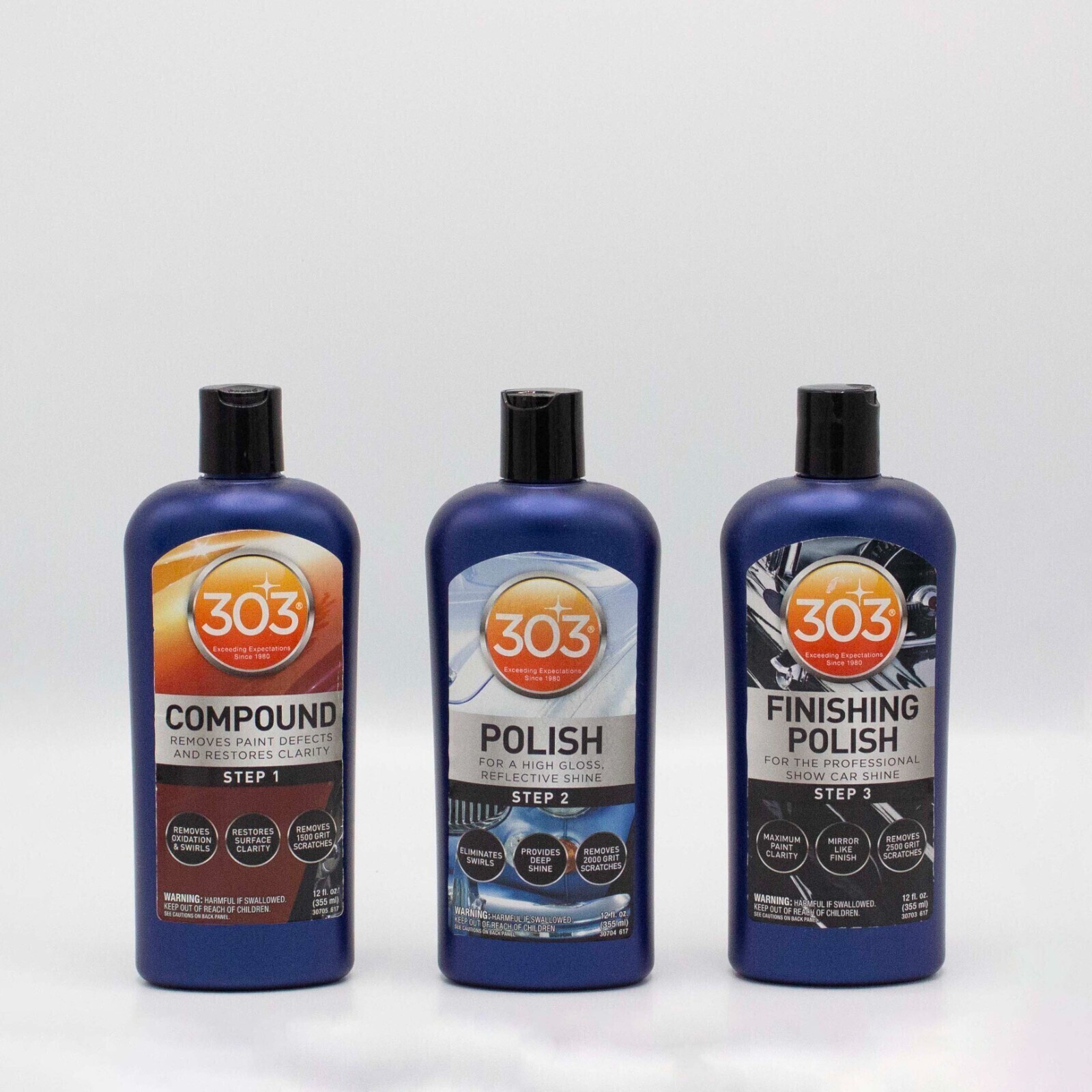 303 3 Step Polish Kit – Compound, Polish & Finishing Polish