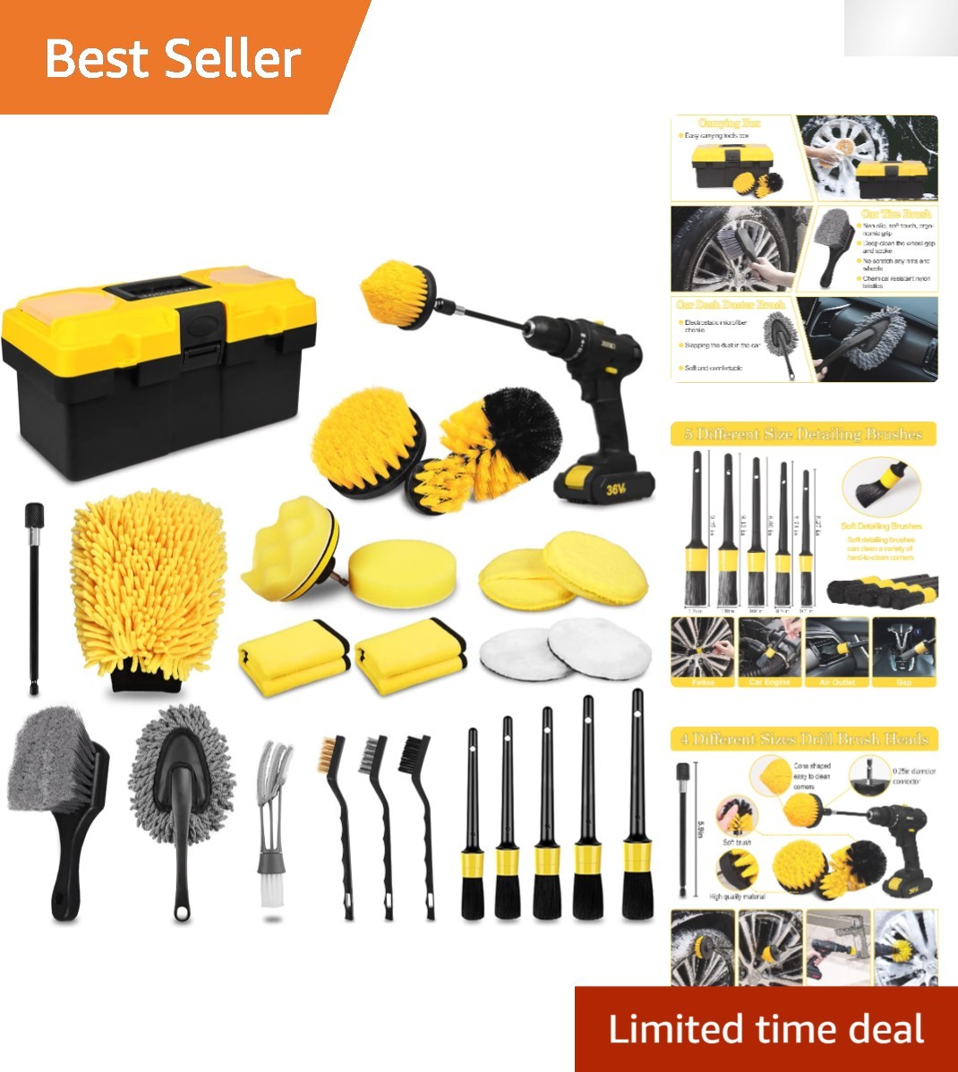 27Pcs Luxury Car Detailing Kit – Ultimate Interior & Exterior Cleaning Tools