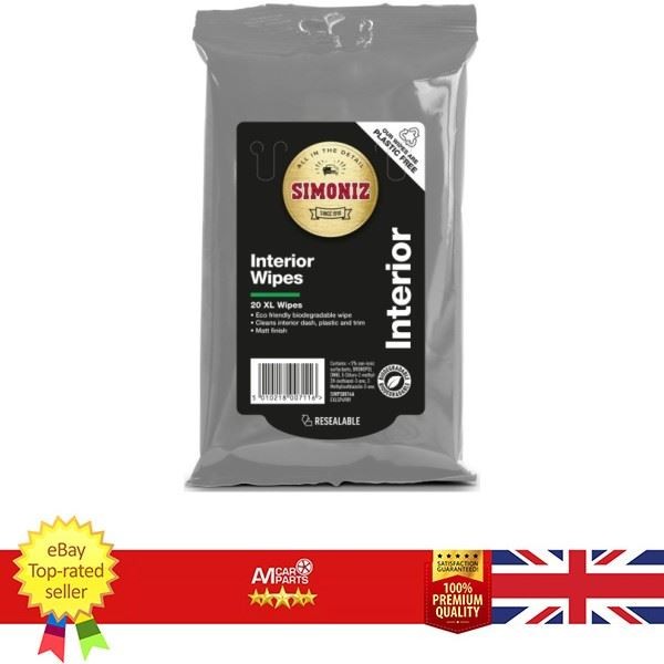 Interior Wipes XL – Pack Of 20 SIMONIZ SWPS0014A (Dashboard Wipes & Pads)