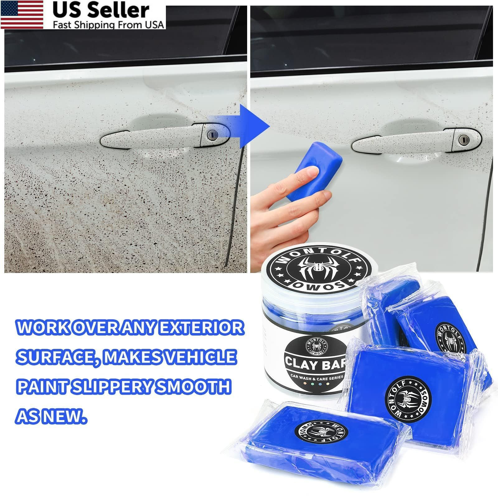 Wontolf 10 Pack Clay Bars Auto Detailing Premium Grade Magic Bar Blue
