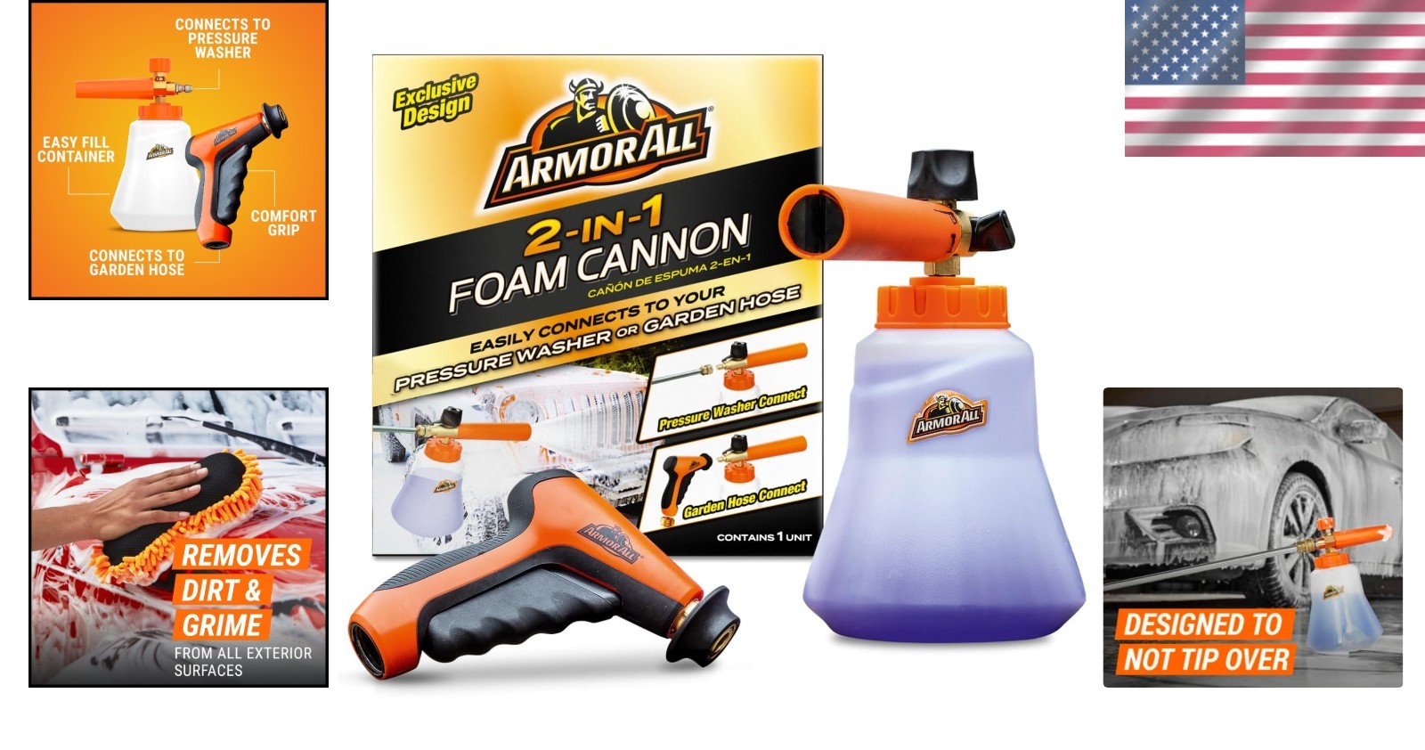 Professional Foam Cannon Kit for Car Wash – Fits Garden Hose or Power Washer