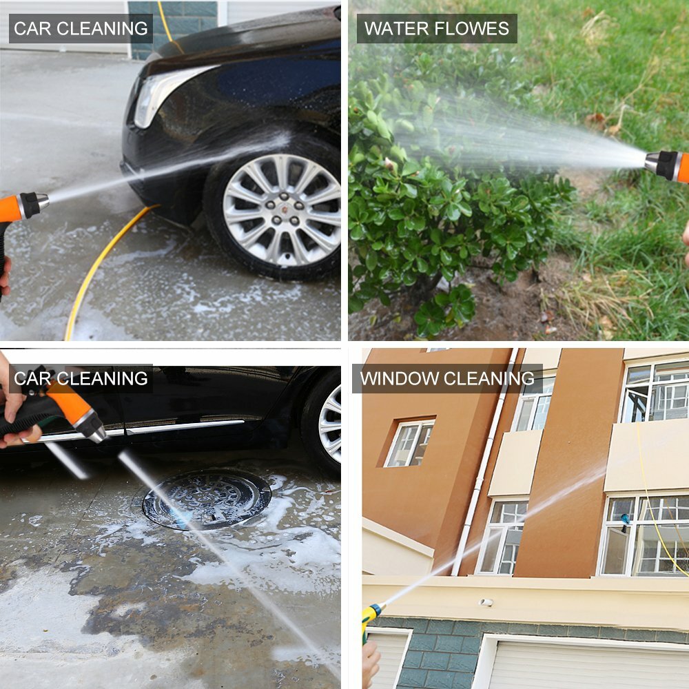 12V 80W Portable130 PSI High Pressure Car Electric Washer Hose Wash Pump Kit US