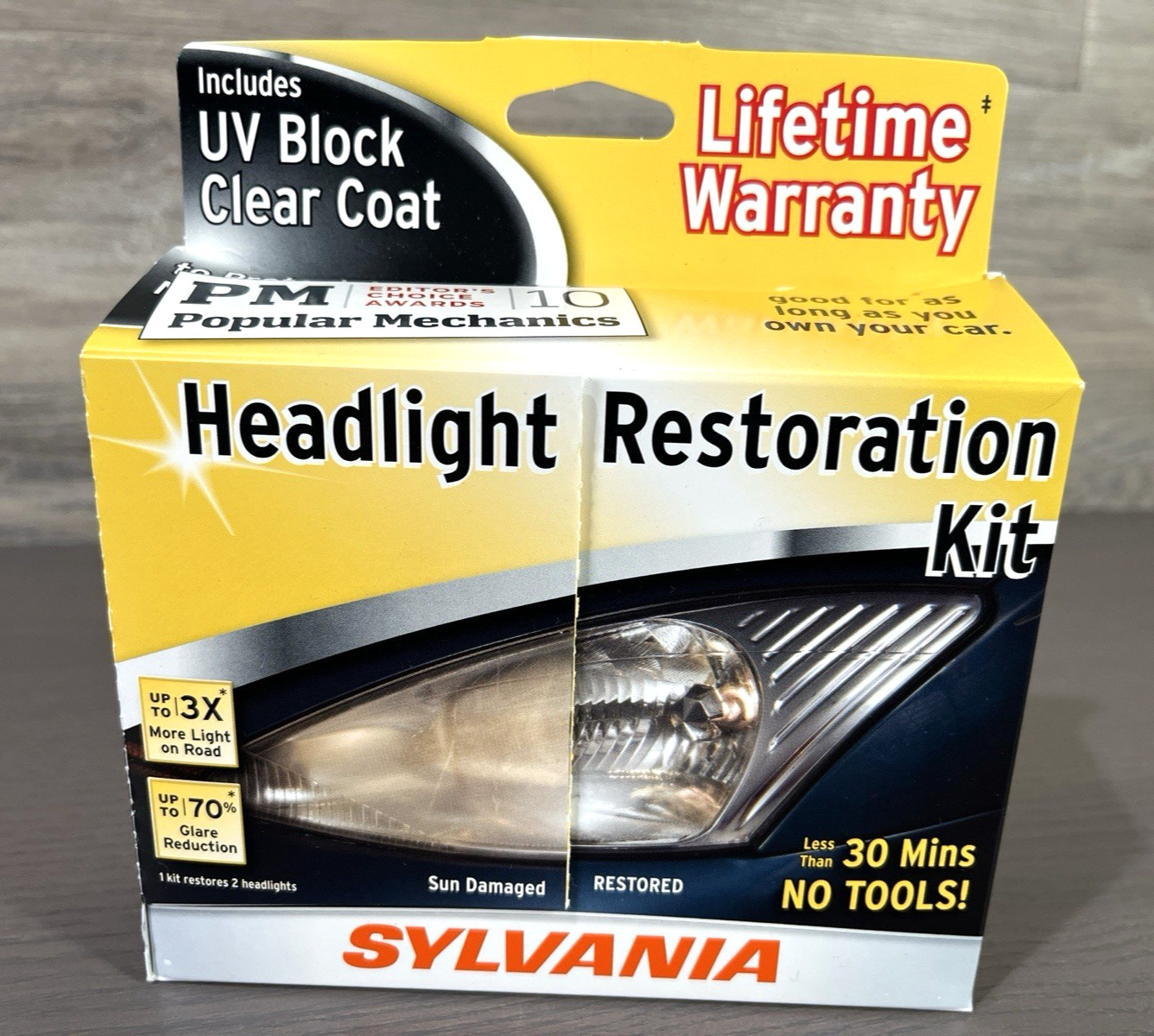 SYLVANIA – Headlight Restoration Kit – 3 Easy Steps to Restore Headlights New