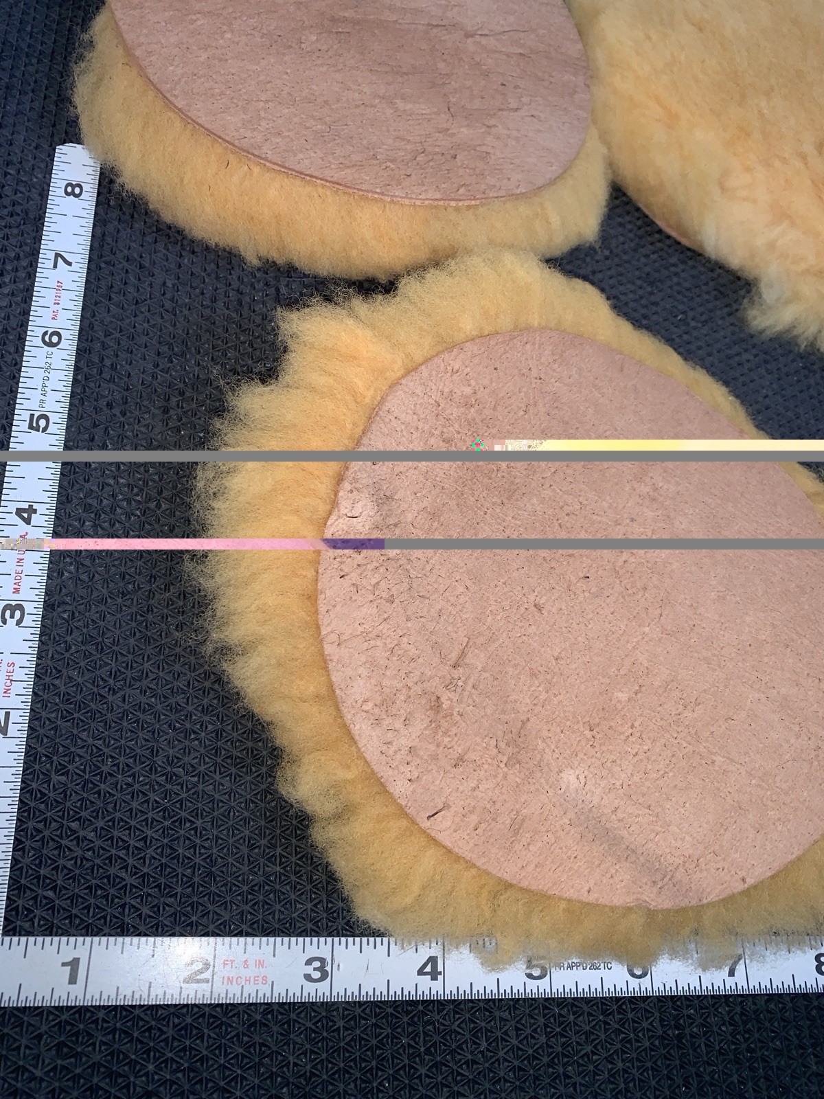 (5) together Polishing Pads 5.75″ sheep skin wool shearling buffing unused