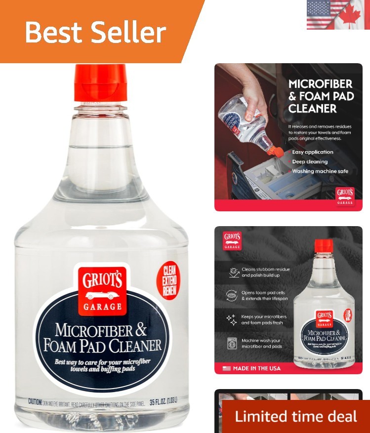 Microfiber & Foam Pad Cleaner – 35oz Fragrance-Free Spray for Car Detailing