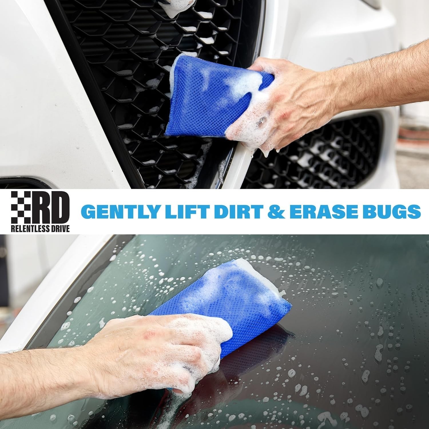 Car Washing Bug Sponge 6 Pack Soft Mesh Scratch-free Bug and Tar Remover Blue