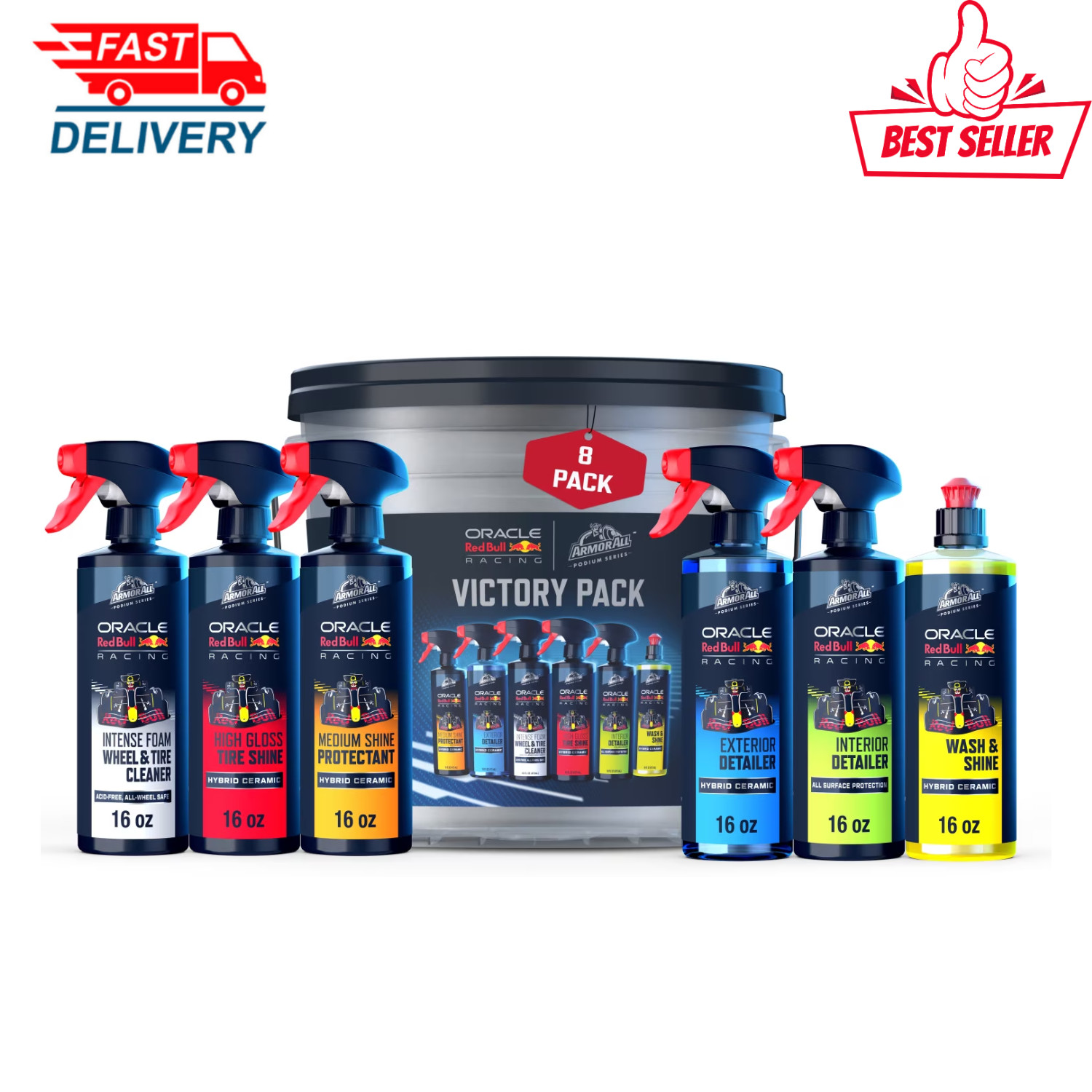 Armor All Podium Series Victory Pack Car Detailing Kit 8-Piece Car Wash Bucket