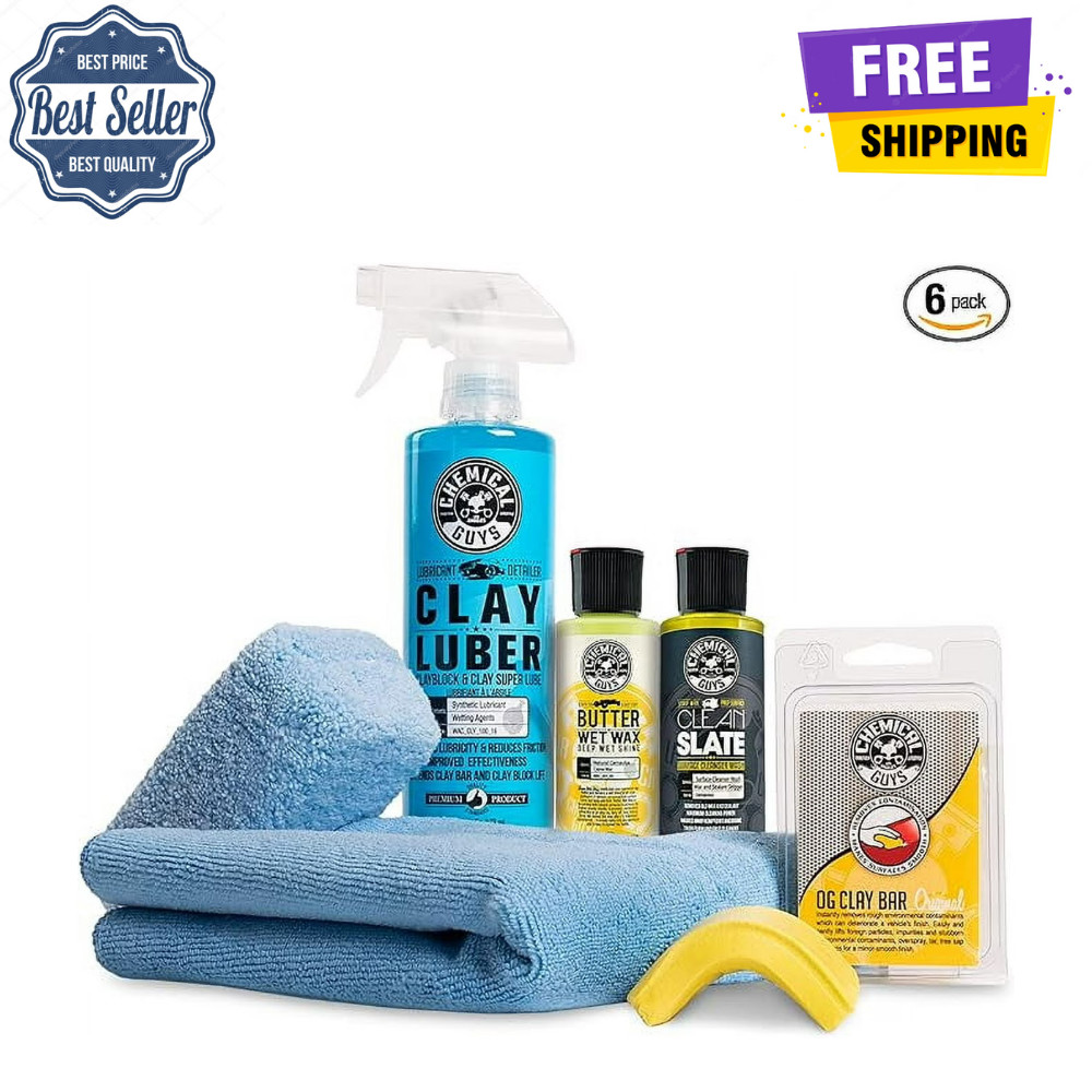 Chemical Guys CLY700 Complete Clay Bar Kit, Car Detailing Polish System, 6 Piece