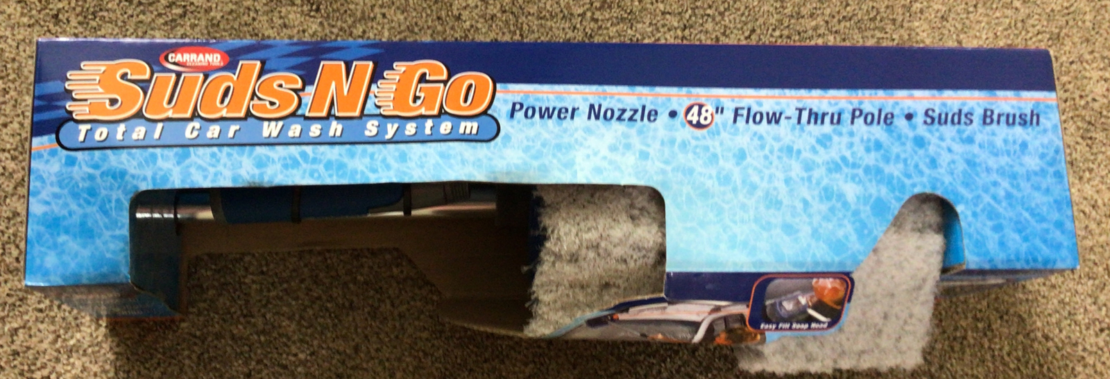 Auto & Home Suds N Go Total Car Washing Kit with Flow-Thru Extending Pole – New