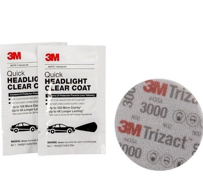 3M Quick and Easy Headlight Restoration Kit, Removes Light Yellowing Exp 3-11-27