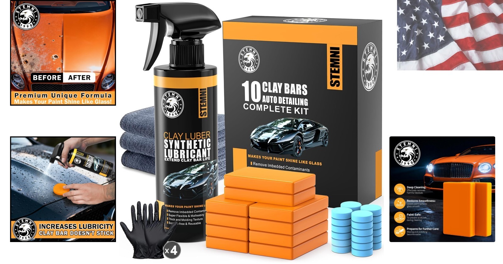 10 Pack Car , Grade Clay Bars Auto Detailing, Clay Luber Synthetic Lubricant…
