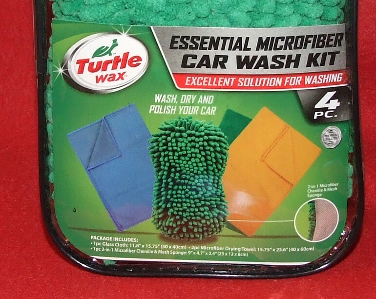 Turtle Wax Essential Microfiber Car Wash Kit – 4 Piece – Wash, Dry, Polish – NEW