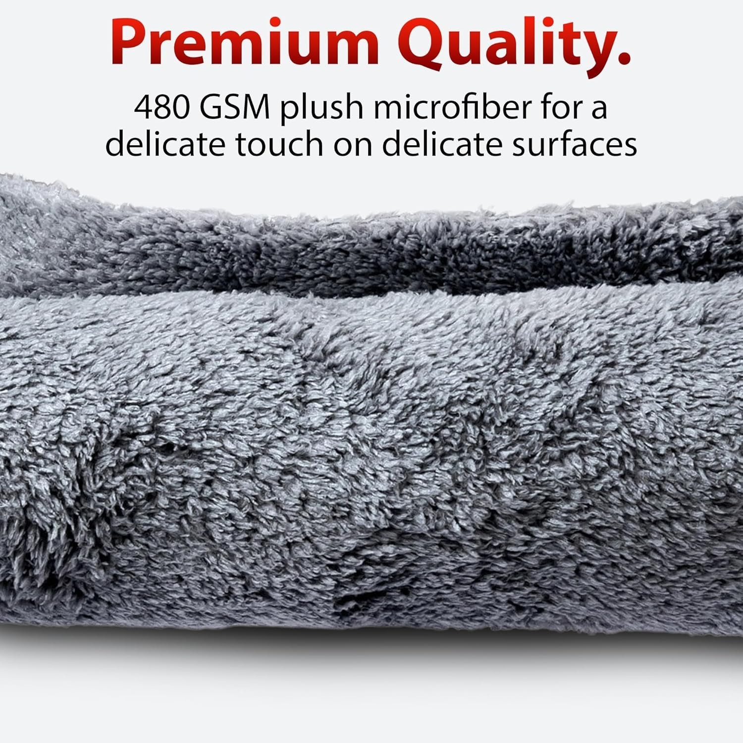 Premium Ultra Soft Car Detailing Towel Cloths, 480gsm Safe for Car Wash, 6 Pack