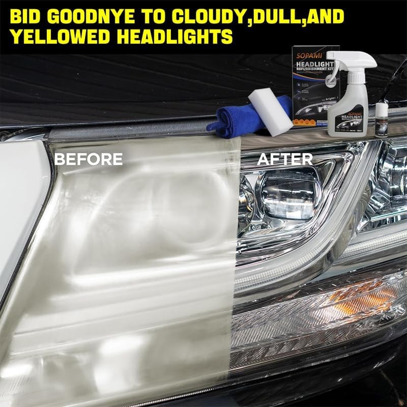 Automotive Headlight Restoration Kit Oxidized and Yellowed Automotive…