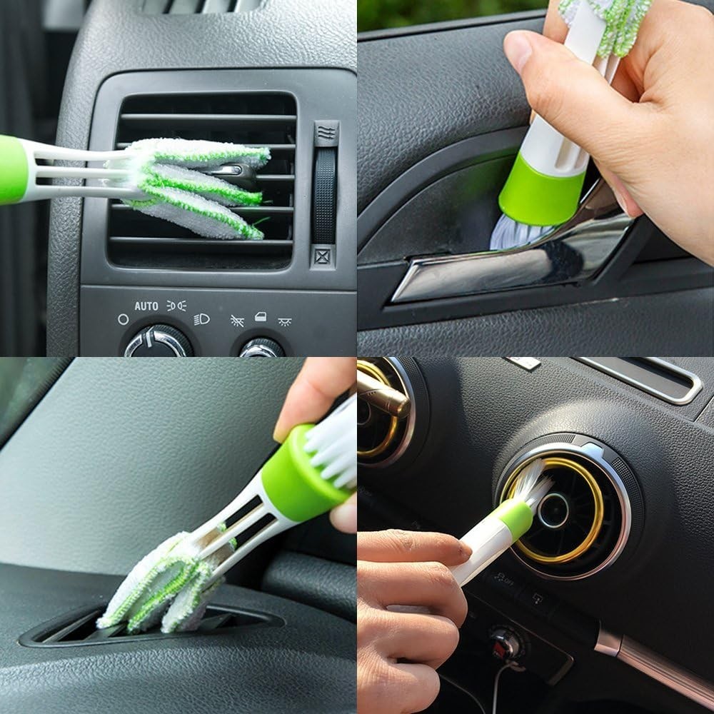 Mini plumero para ventilación de coche, juego de 3 limpiadores y cepillos para